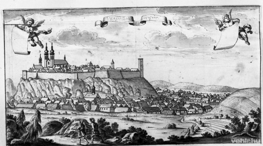 Friedrich Werner 1730 körüli metszetén is látható a torony. (LDM)