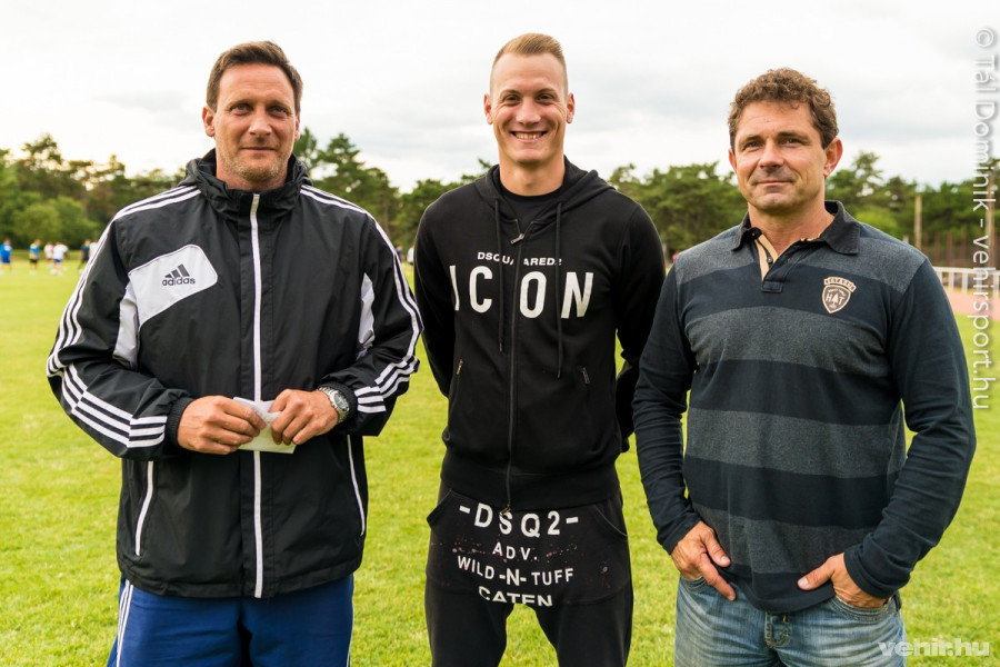 Lantai Balázs vezetőedzővel és Szabó Péter ügyvezetővel a Veszprémi LS pénteki edzésén