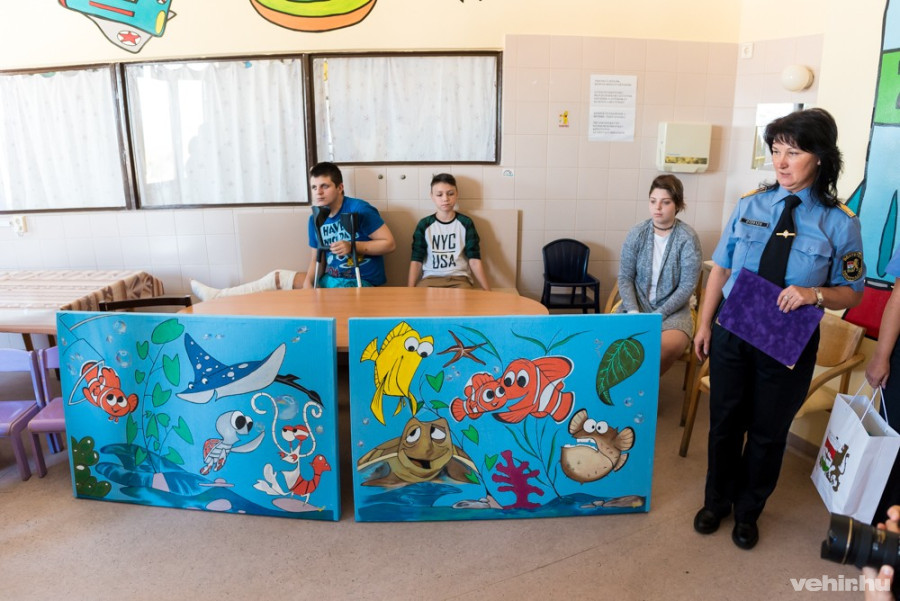 Németh Éva a festményekkel