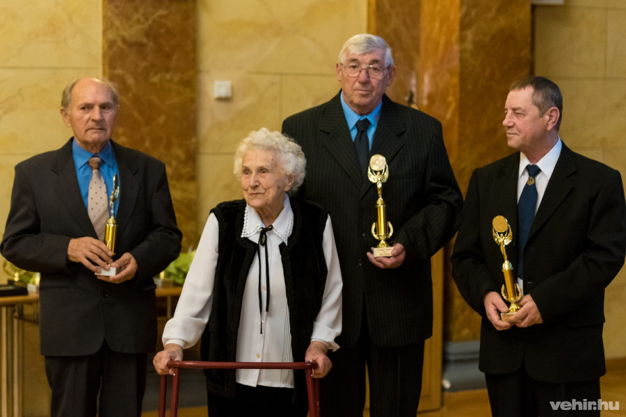 Király István, Tüskés Tivadarné, Tiba András és Varjas József