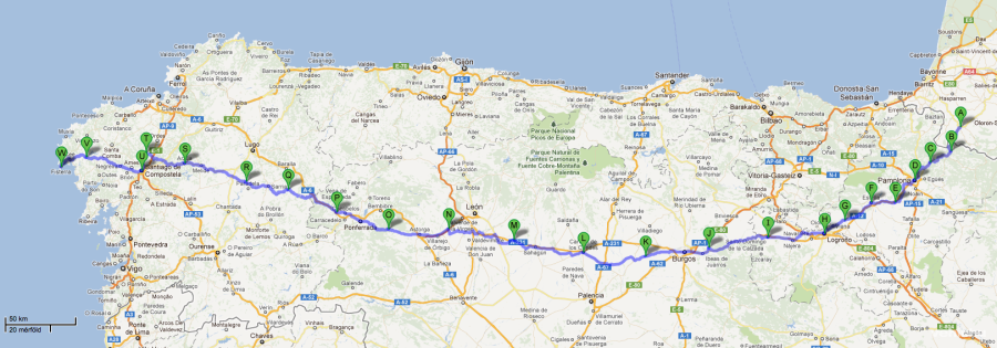 Az El Camino útvonala