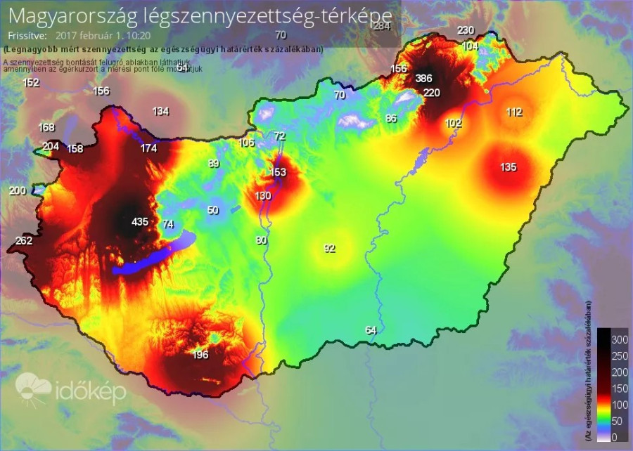 Az Időkép szmogtérképe