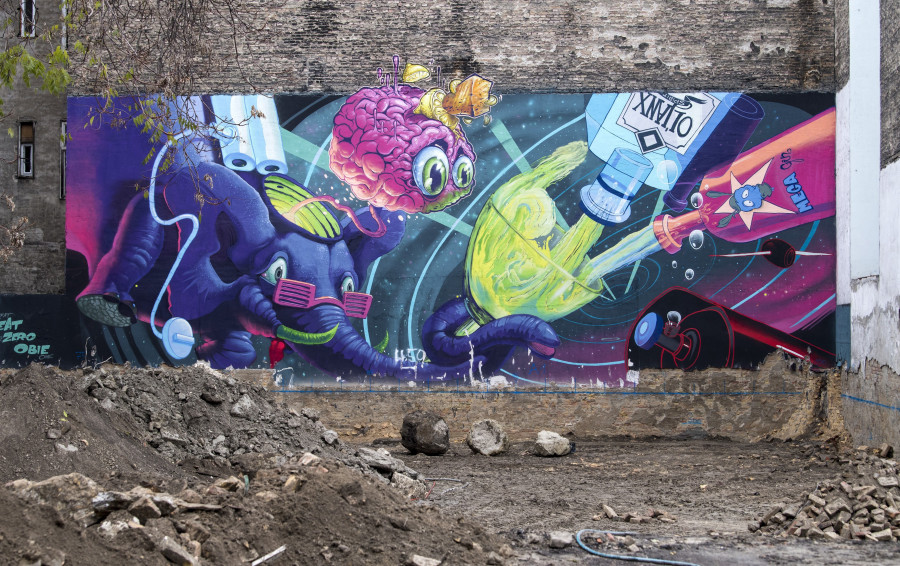 A negyedik Színes Város fesztivál nyertes festménye (mti-fotó)