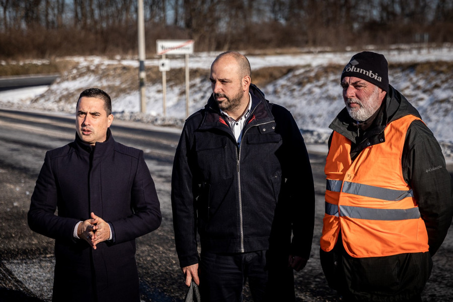 Ovádi Péter, Sövényházi Balázs és Fekete János január 7-én Nemesvámos határában