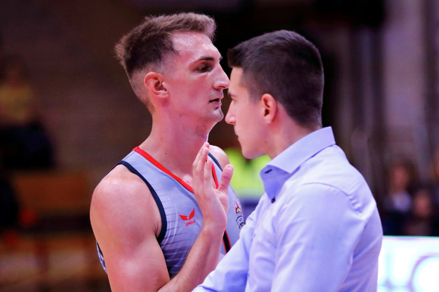 A center Völgyi Marcell és másodedző Baksa Szabolcs