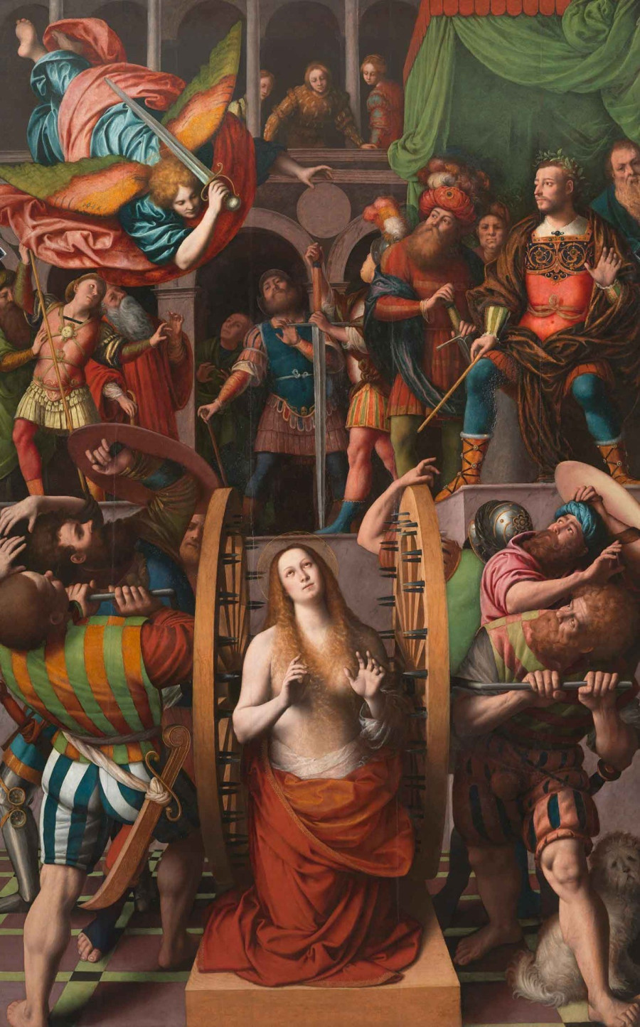 Gaudenzio Ferrari festménye Katalin kerékbe töréséről