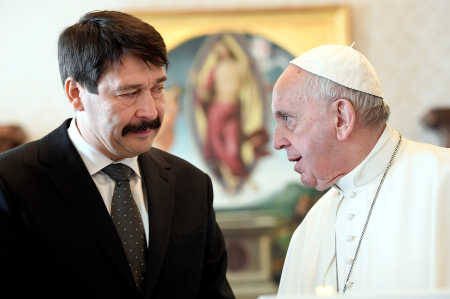 Áder János és Ferenc pápa (fotó: MTI / archív)