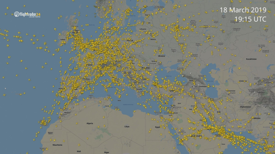 2019. március 18-ai állapotok Európa felett