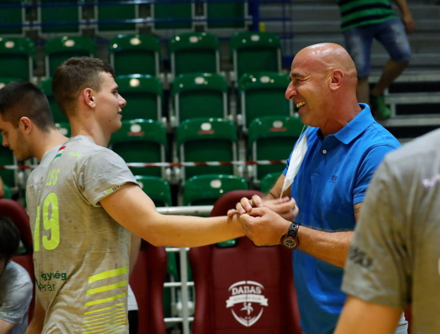 Éles Benedek és Éles József a Dabas elleni győztes meccs után - Fotó: Cseh Péter