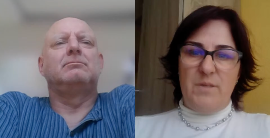 Győri Miklós és Kővári Edit a DATA applikáció péntek délutáni online bemutatóján.