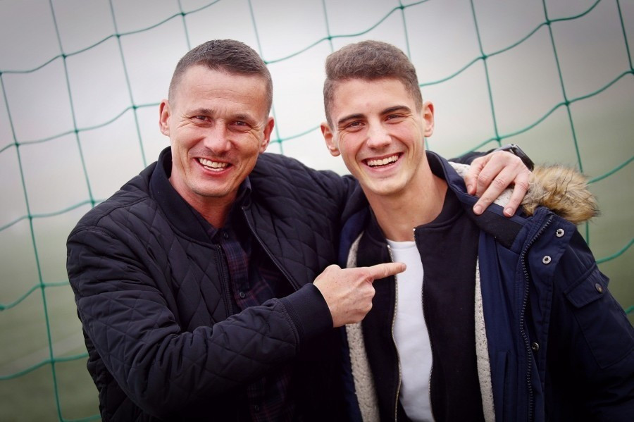 Pető Tamás vezetőedző és Molnár Balázs (archív fénykép)