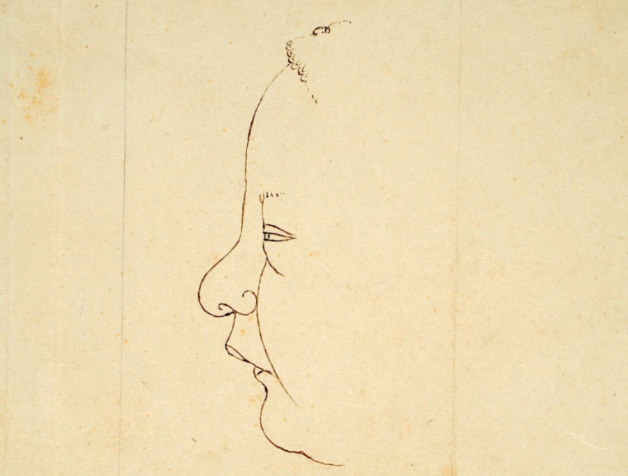 Petőfi Zoltán egynapos korában – édesapja, Petőfi Sándor rajzán.