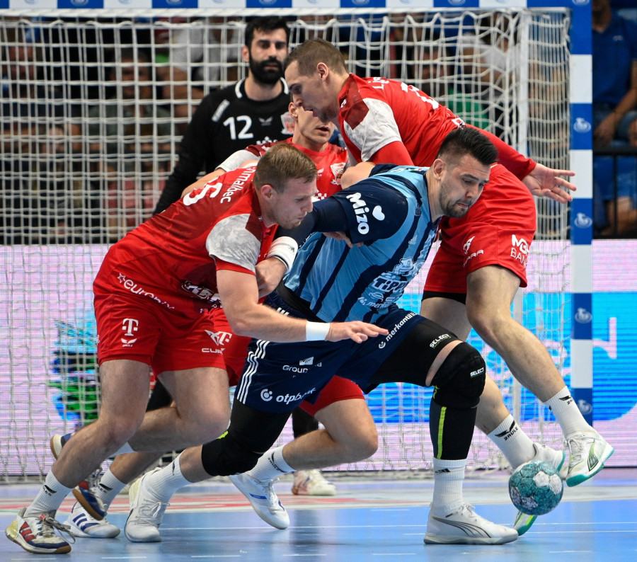 Bánhidi Bence, a Szeged (k) játékosa a kézilabda NB I döntőjének második OTP Bank-Pick Szeged - Telekom Veszprém mérkőzésén a szegedi Pick Arénában 2024. május 29-én. MTI/Szigetváry Zsolt