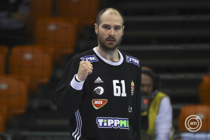 Bartucz László, a magyar válogatott kapusa a férfi kézilabda Európa-bajnoki selejtezőjének 1. fordulójában Szlovákia ellen játszott mérkőzésen a győri Audi Arénában 2024.november 6-án. MTI/Tóth Zsombor