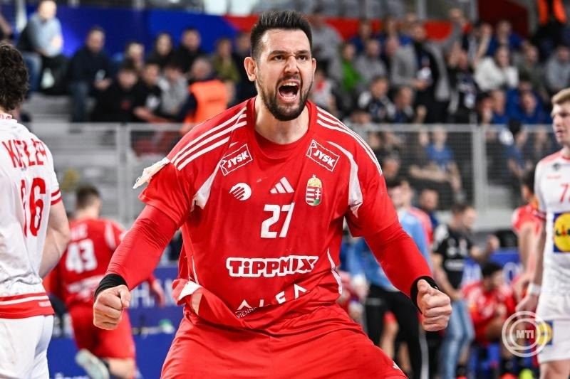 Bánhidi Bence a férfi kézilabda-világbajnokság középdöntőjében, a II. csoport második fordulójában játszott Magyarország-Ausztria mérkőzésen Varasdon, a Varazdin Arenában 2025. január 23-án