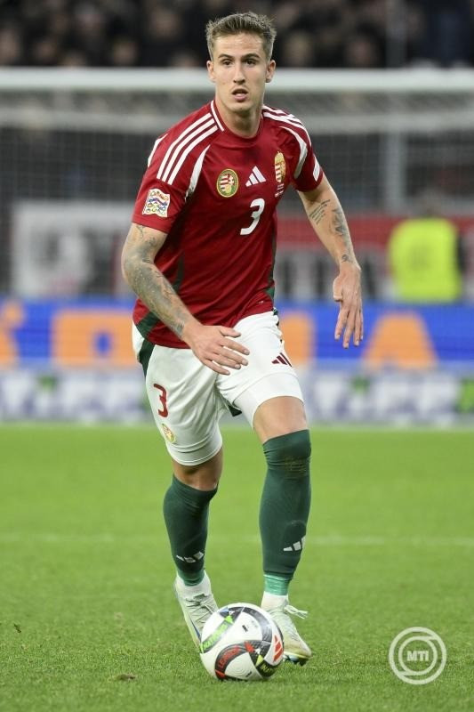 Nikitscher Tamás a labdarúgó Nemzetek Ligája A divíziójának 3. csoportjában játszott Magyarország - Hollandia mérkőzésen a Puskás Arénában 2024. október 11-én. MTI/Czeglédi Zsolt