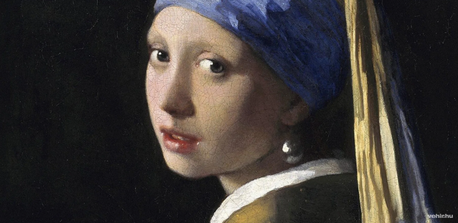 A festmény háttere eredetileg mély zöld volt, de az idő múlásával és a pigmentek fakulásával ma már sötétnek tűnik. A gyöngy fülbevaló különösen figyelemre méltó, mivel egyes kutatók szerint inkább polírozott ónra hasonlít, mint valódi gyöngyre.