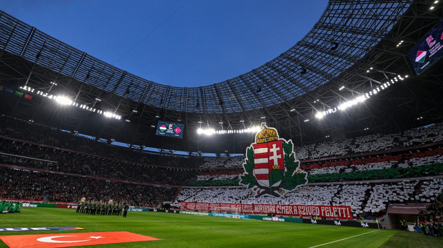  budapesti Puskás Aréna a labdarúgó Nemzetek Ligája A divíziójának osztályozójában játszott Magyarország - Törökország visszavágó mérkõzés kezdete elõtt 2025. március 23-án. MTI/Purger Tamás