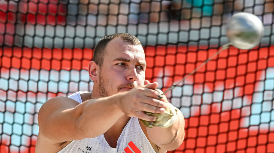 Halász Bence a férfi kalapácsvetés döntõjében a Gyulai István Memorial Atlétikai Magyar Nagydíj versenyen Budapesten, a Nemzeti Atlétikai Központban 2025. augusztus 12-én. MTI/Vasvári Tamás