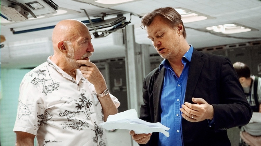 Kip Thorne és Christopher Nolan az Interstellar forgatásán