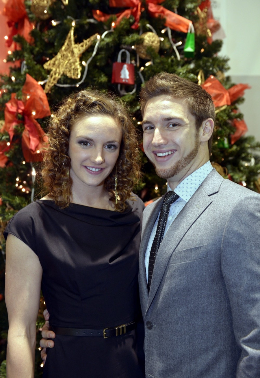 A 2013-as év női sportolója, Hosszú Katinka világbajnok úszó, férjével, edzőjével, Shane Tusuppal, az év edzőjével a Sportcsillagok Gálaestjén a budapesti Syma Rendezvény és Kongresszusi Központban 2013. december 19-én. MTI Fotó: Beliczay László