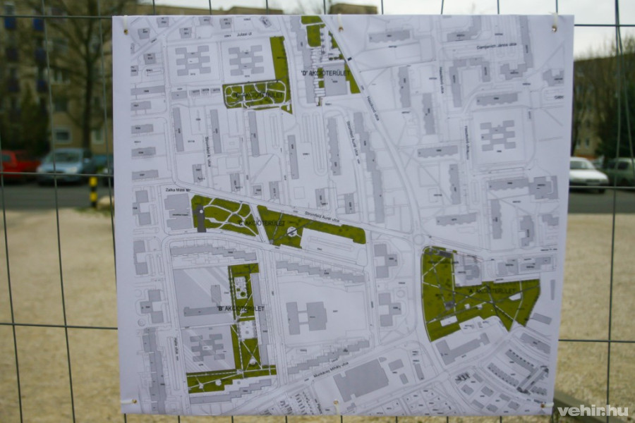 Ezeken a területeken újulnak meg a közterületek. A jobb alsó sarokban található a Kálvin János park