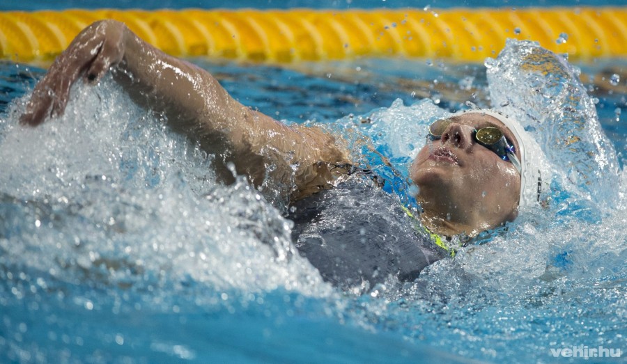 Hosszú Katinka a 400 méteres vegyesúszás döntőjében a kazanyi vizes világbajnokságon 2015. augusztus 9-én. A versenyző megvédte világbajnoki címét. MTI Fotó: Kovács Anikó
