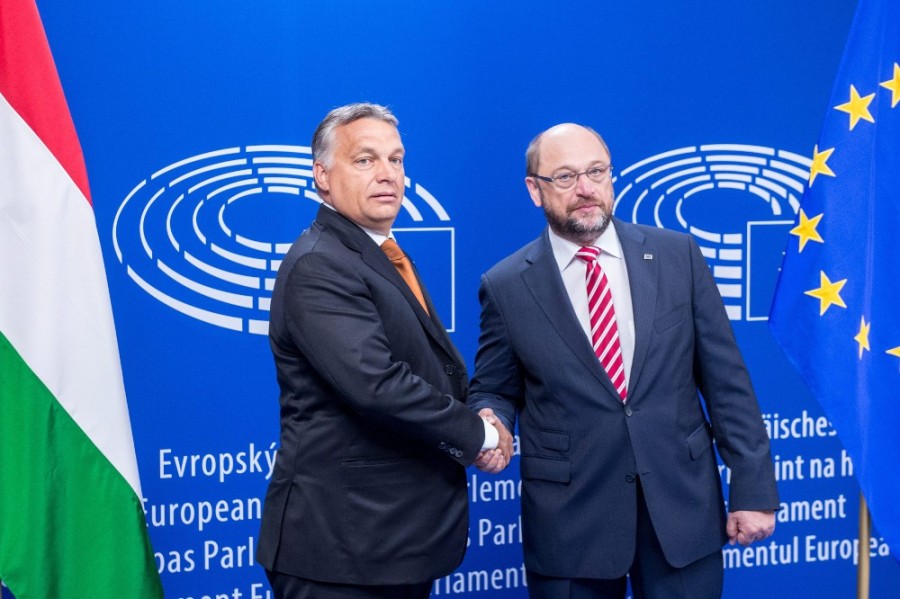 Orbán Viktor és Martin Schulz ma reggel Brüsszelben