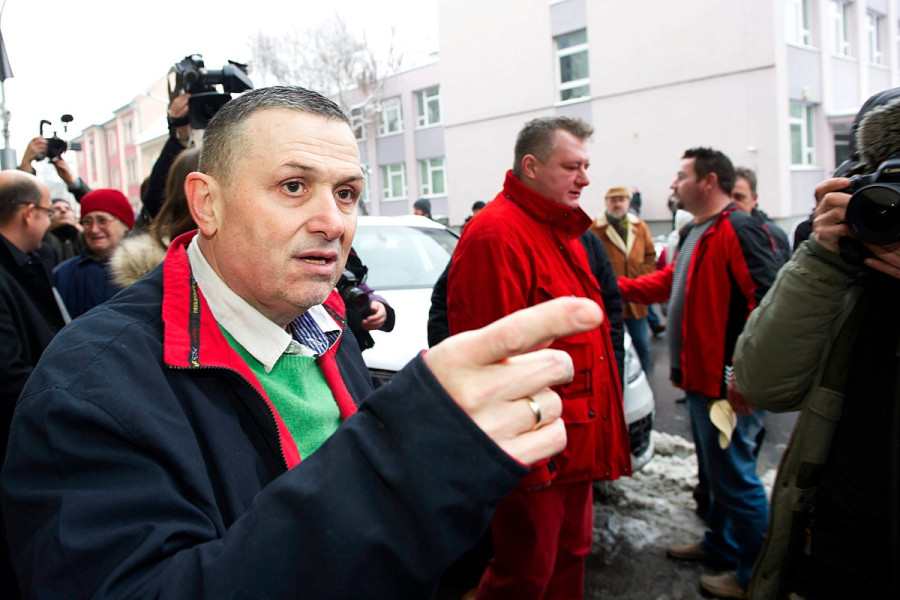 Galambos Lajos a szabadulásakor január 24-én. Fotó: MTI