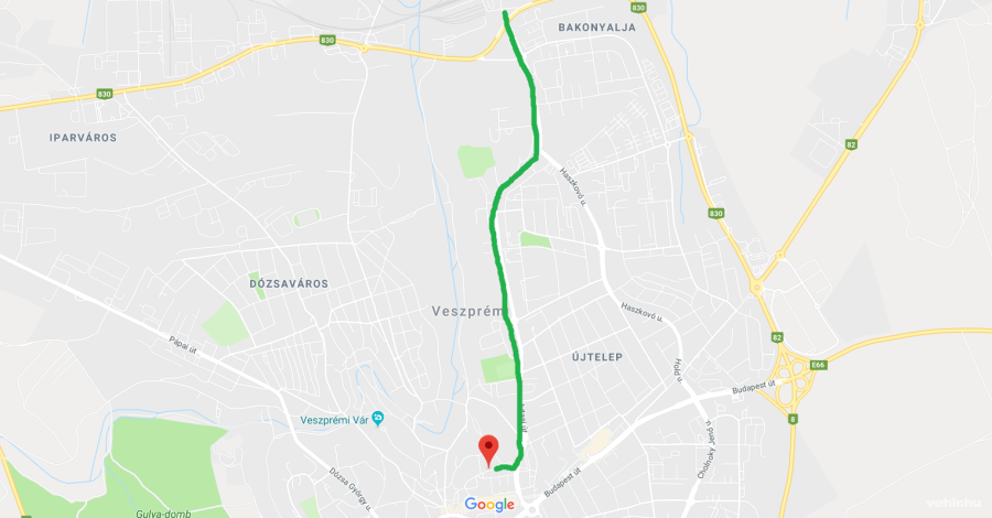 a térképen zölddel jelöltük a nyomvonalat