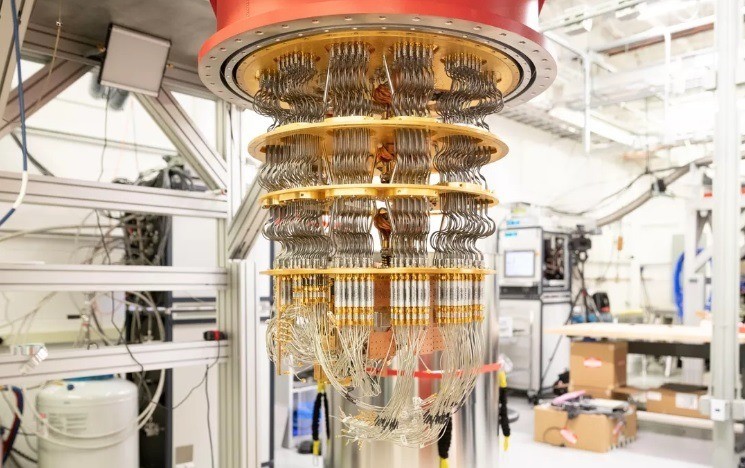 A Google által fejlesztett kvantumszámítógép (fotó: Stephen Shankland/CNET)
