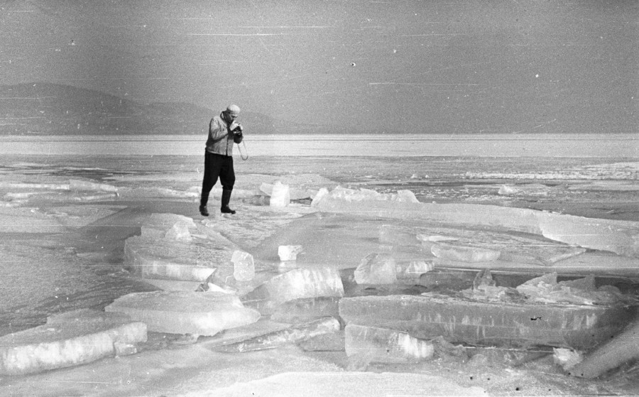 Badacsonyi jégzajlás 1959-ben. A kép adományozója: Mészáros Zoltán.