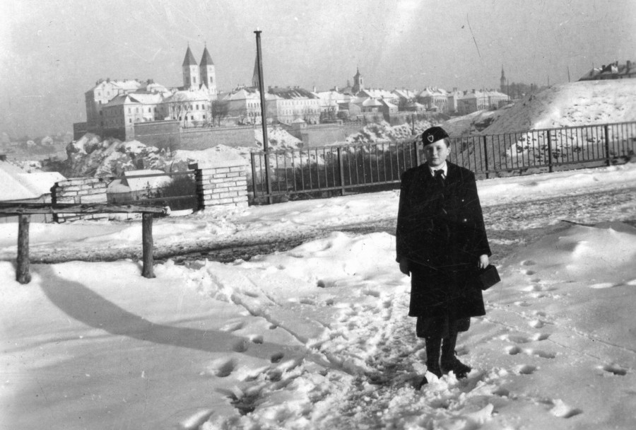 Veszprémi kilátás a Viaduktról a Várra 1948-ban. A kép adományozója: Karabélyos Péter.