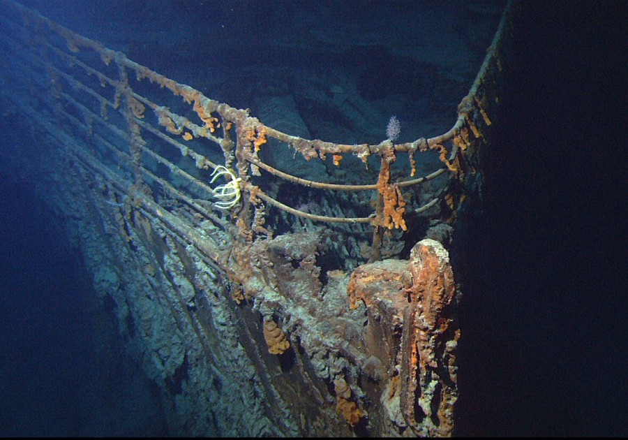 A Titanic roncsa egy 2004-es fotón. A hajót 1985-ben találták meg. (Fotó: NOAA/IFE/URI)