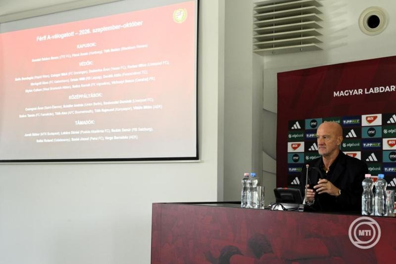 Marco Rossi szövetségi kapitány a magyar labdarúgó-válogatott kerethirdető sajtótájékoztatóján az MLSZ Telki Edzőközpontjában 2026. szeptember 15-én. MTI/Lakatos Péter