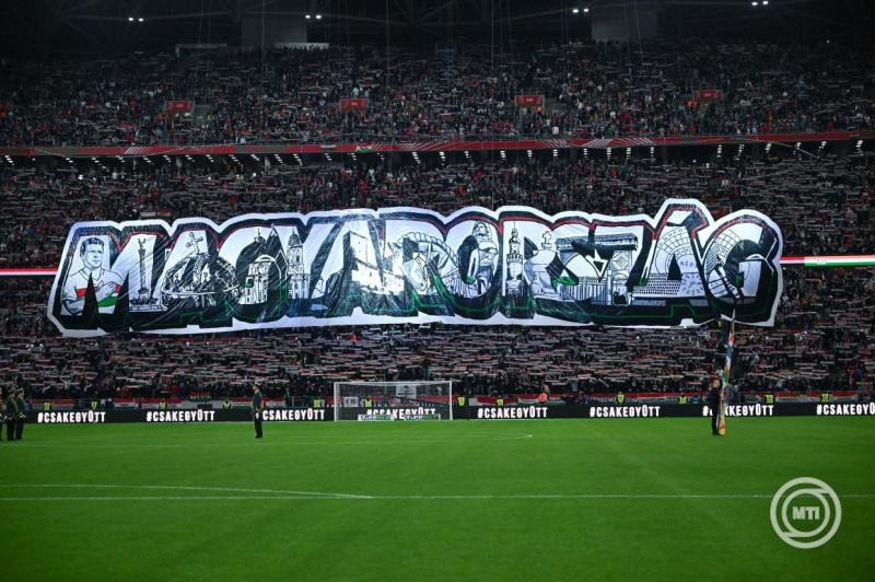 A magyar szurkolók a labdarúgó UEFA Nemzetek Ligája B-divíziójának Magyarország - Ukrajna nyitómérkőzése előtt a Puskás Arénában 2026. szeptember 25-én. MTI/Illyés Tibor
